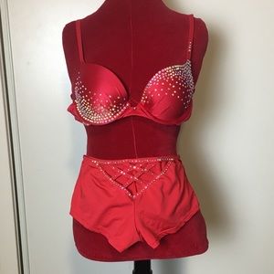 Rhinestone Bra and Panty Set Costume Lingerie